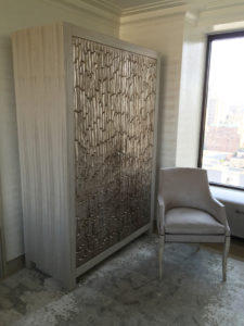 Closed Option of Silver Leaf Armoire 